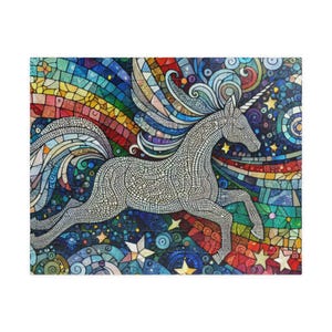 Stained Glass Unicorn Jigsaw Puzzle: Fun Family Activity