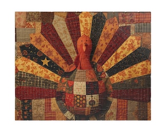 Puzzle a patchwork a forma di tacchino da 252 pezzi / Puzzle del Ringraziamento