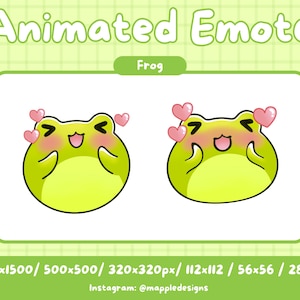 Animated Frog Twitch Emote: Stream Alert, Discord Sticker (GIF & PNG Digital Download)