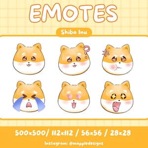 Shiba Inu Twitch Emotes Dog Emotes Cute Stream Emotes Discord Emotes