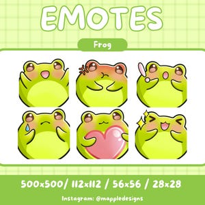 Frog Twitch Emotes Frog Emotes for Twitch Frog Emotes Discord Cute Stream Emotes