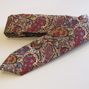 Liberty of London Paisley Skinny Tie in Earth Tones // Cotton & Silk Necktie
