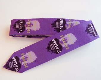 Strange And Unusual Cotton Skinny Tie in Purple, Black // Cotton & Silk Necktie, Lydia Deetz, Beetlejuice
