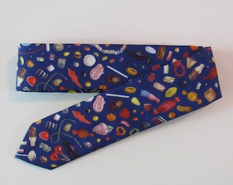 Liberty of London Penny Candy Skinny Tie // Novelty Cotton Necktie, Bright