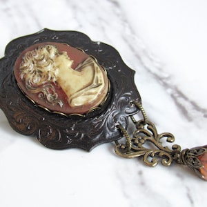 Victorian Cameo Brooch in Bronze // Petite Coat Pin