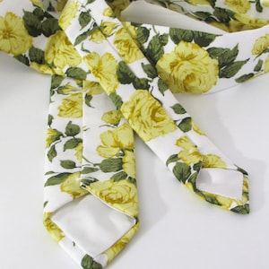 Yellow Roses Liberty of London Skinny Tie // Cotton & Silk Necktie