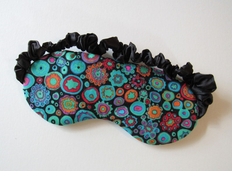 Kaffe Fassett Cotton Sleep Mask in Abstract Circles Eye Mask Psychedelic