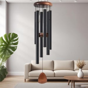 Metal Wind Chime Ornament – Minimalist Outdoor Garden Decor – Soothing Wind Bell for Patio, Balcony, Porch or Zen Relaxation Space