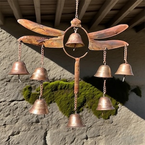 Dragonfly with Bells Wind Chime, Wind Chimes, Garden Decoration, Gardening Gifts, customer-gift-ornament, Decorative Hanging Garden Decore