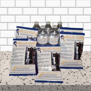 Physical Product | Real Estate Marketing Favors – Chip Bag Wrappers & Water Bottle Labels | Realtor Open House | Client Appreciation Gifts