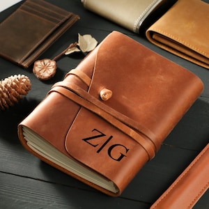 Customized Leather Journal, Personalized Leather Journal, Journal with Name, Personalized Notebook, Personalized Diary, Travel Size