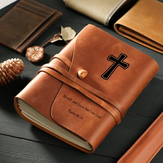 Personalized Leather prayer journal notebook, Christian gift for men, womens prayer journal, daily prayer journal, pastor notebook gift