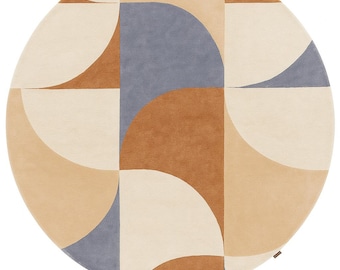 Hand Tufted Modern Rugs 5x5, 6x6, 7x7, 8x8, Round Rugs, Circle Carpet, Beige Color