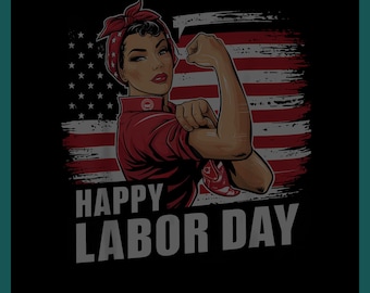 Glad Labor Day för kvinnor Labor Day Messy Bun USA Flag Rolig Digital Fil