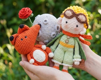 Häkelpuppe Amigurumi Muster, kleiner Prinz Fuchs Mond, anfängerfreundlich, PDF-Muster