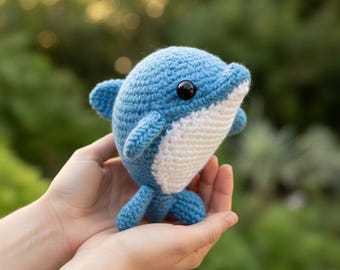 Crochet Delfin Amigurumi, einfaches Anfänger Häkeln Spielzeug (PDF-Häkelanleitung)