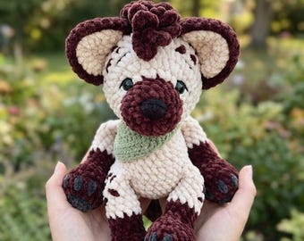 Gehäkelte Hyäne Amigurumi, einfaches Anfänger-Häkel-Spielzeug (PDF-Häkelanleitung)