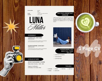 Stylowy szablon CV dla osób kreatywnych – CV kompatybilne z Canva