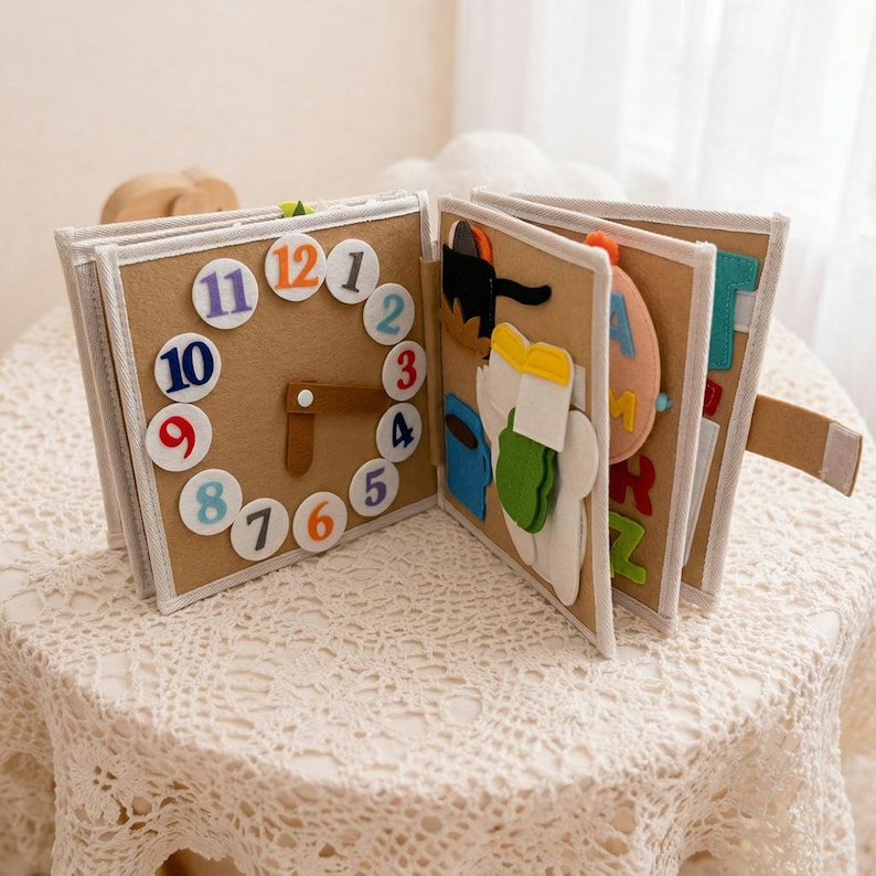 Personalized Baby Quiet Book | Handmade Felt Busy Book | Montessori Toy ...