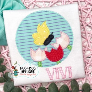 Circle Tulips Butterfly Zig Zag Stitch Applique Design 4x4 5x7 6x6 7x7 8x8 9x9