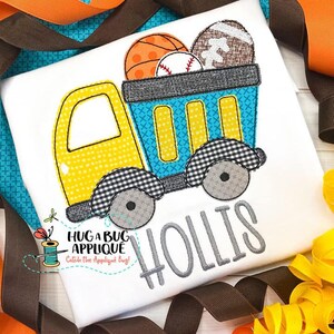 Kiepwagen sportboon steek appliqué ontwerp 5 x 7 6 x 10 8 x 8 8 x 12
