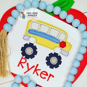 Monster Truck Bus Bean Stitch Applique Design 5x7 6x10 8x8 9x9 8x12