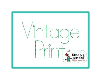 Vintage Print Quick Stitch Bean Stitch Embroidery Font
