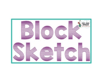 Block Sketch Stitch Embroidery Font