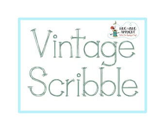 Vintage Scribble Stitch Embroidery Font