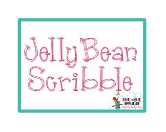 Jelly Bean Scribble Quick Stitch Embroidery Font