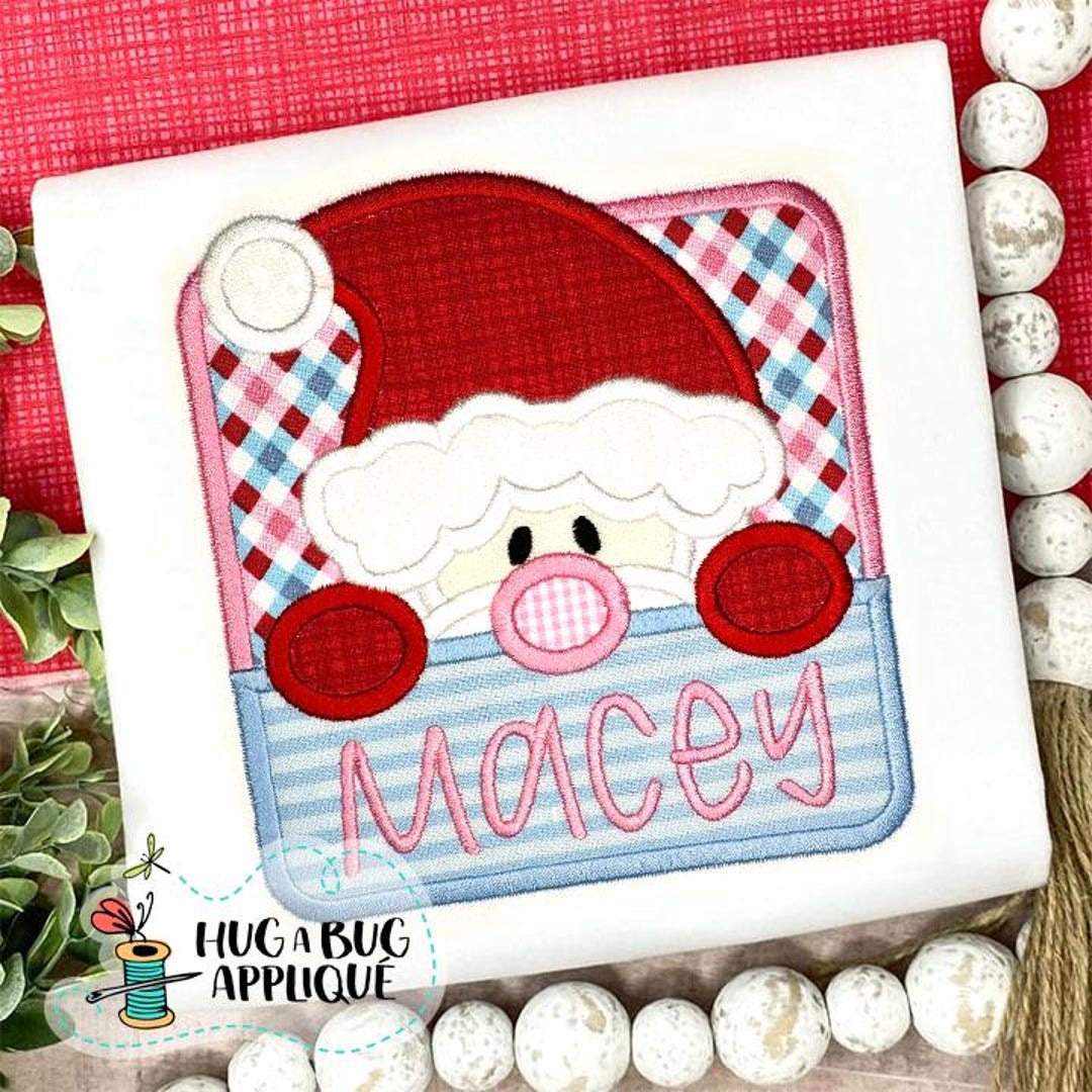 Machine Embroidery Split Santa Santa Split Box Satin Stitch Applique Design 5x7 8x8 6x10 8x12 9x9 - Etsy