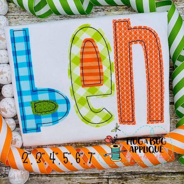 Stickbug Bean Stitch Applique Font 2" 3" 4" 5" 6" 7"