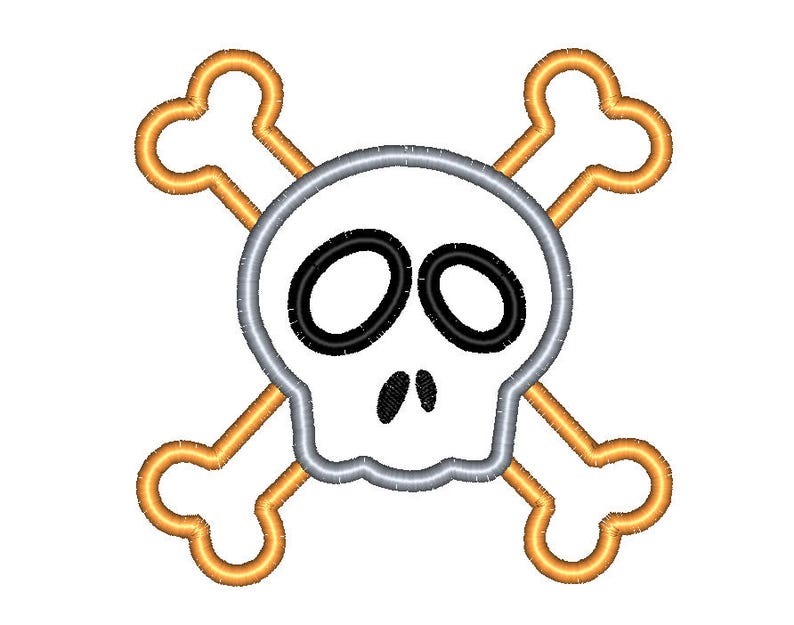 Cross bones skull skeleton halloween applique embroidery  etsy Cross bones skull skeleton halloween applique embroidery  etsy