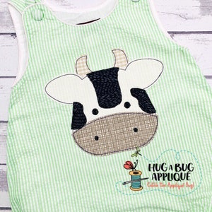Bull Bean Stitch Applique Design 5x7 6x10 8x8 9x9 8x12