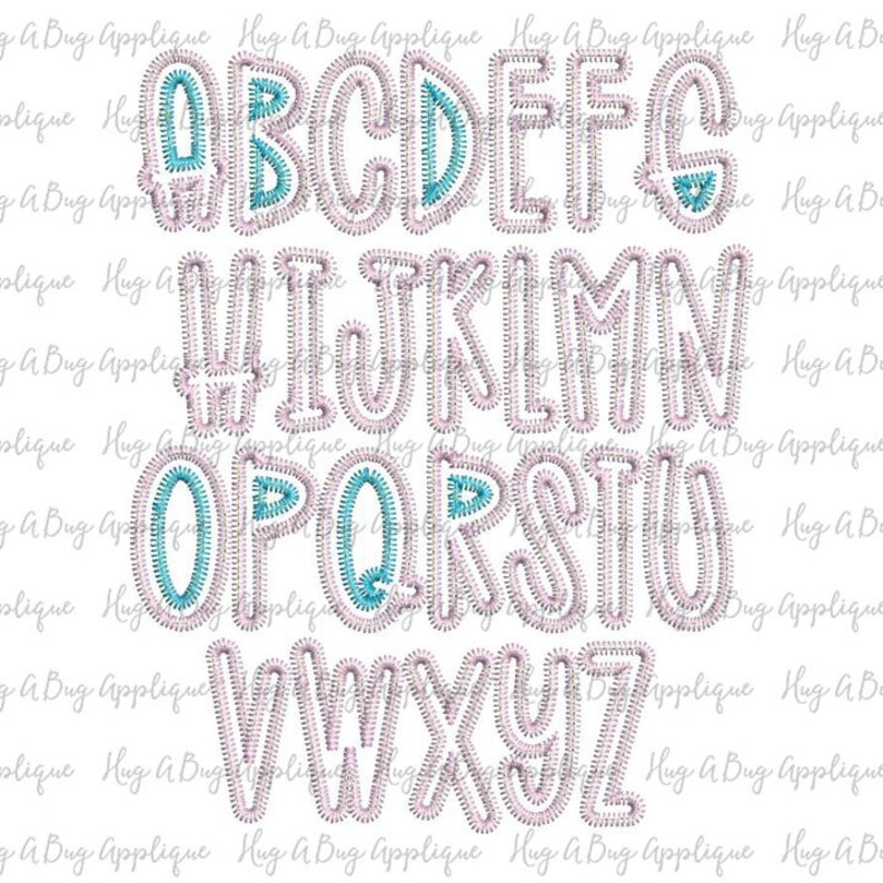 September Zig Zag Stitch Applique Font 2 3 4 Etsy