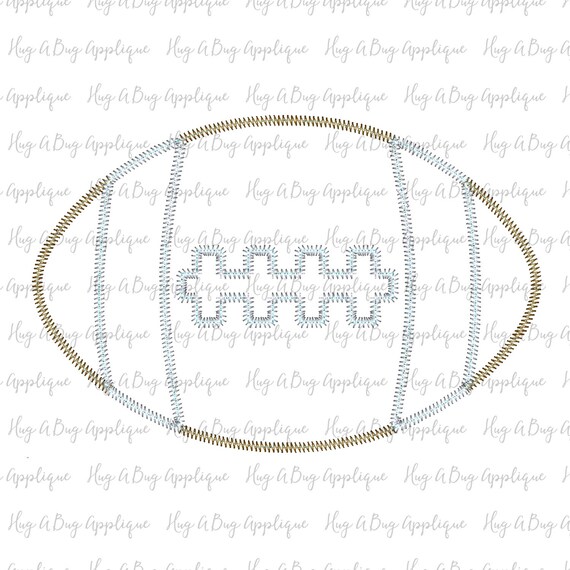 Football Banner Zig Zag Stitch Applique Design 5x7 6x10 8x8 8x12
