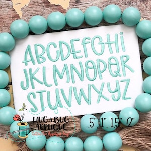 Moonshine Daisy Satin Stitch Embroidery Font 0.5" 1" 1.5" 2"