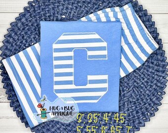 Aplique de puntada en zigzag universitario, fuente de 3", 3,5", 4", 4,5", 5", 5,5", 6", 6,5", 7"