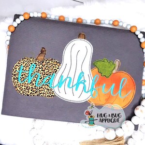 Thankful Pumpkins Bean Stitch Applique Design 5x7 6x10 8x8 8x12 9x9