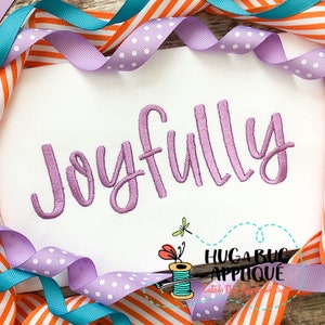 Joyfully Satin Stitch Embroidery Font 1 1.25 1.5 1.75 2 2.25 2.5 image 1