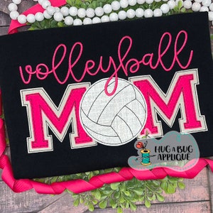 Volleyball Mom Bean Stitch Applique Design 5x7 6x10 8x8 8x12 9x9