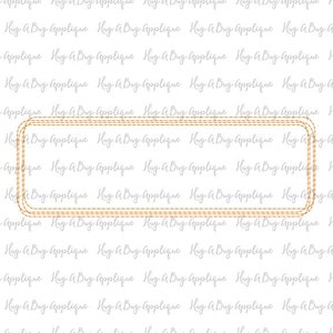 Rounded Box Name Box Scribble Stitch Applique Design 25 Sizes