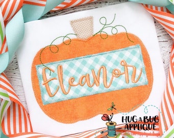 Pumpkin Halloween Thanksgiving Fall Zig Zag Stitch Applique Embroidery Design 5x7 6x10 8x8 8x12