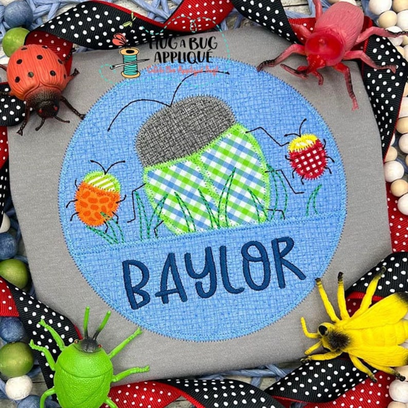 Bugs Split Circle Zig Zag Stitch Applique Design 5x7 6x6 7x7 8x8 9x9 - Etsy