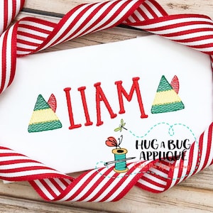 Weihnachts Elfen Hut Mini Sketch Stickmuster, 3 cm, 3 cm, 4 cm, 4 cm