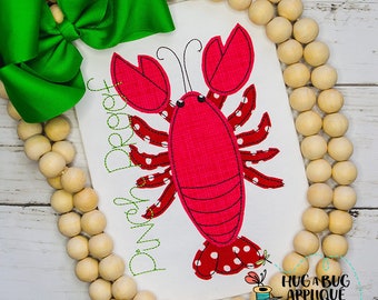 Desenho de aplique em ponto feijão com lagostim 5x7 6x10 8x8 8x12