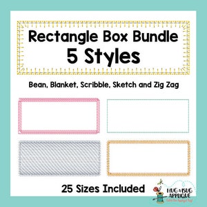Rectangle Box Name Box Bundle 5 Styles 25 Sizes