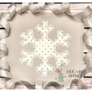 Snowflake Bean Stitch Applique Design 5x7 6x10 8x8 8x12 9x9