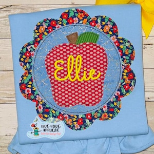 Scallop Circle Bean Stitch Applique Design 4x4 5x7 6x6 7x7 8x8 9x9