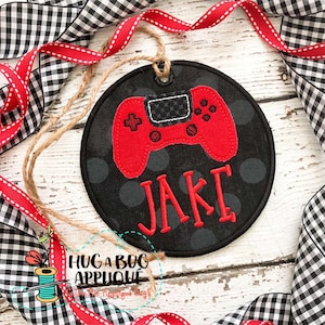 Circle Bag Tag In the Hoop Applique Design 4" 4.5" 5" 5.5" 6"